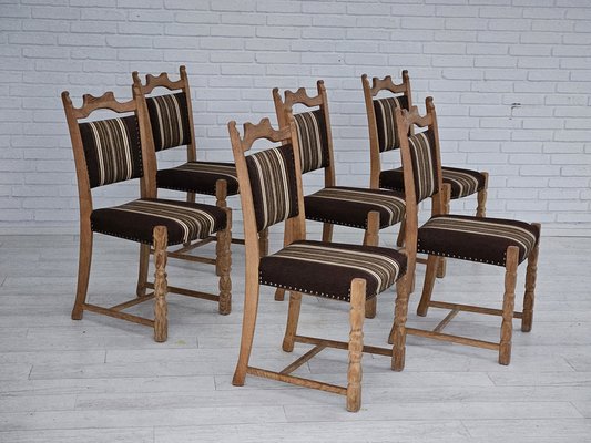 Danish Dinning Chairs in Oak, 1970s, Set of 6-TMW-1767936