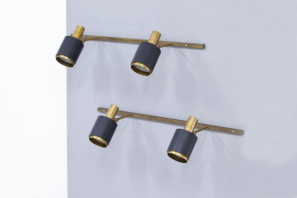 Danish Double Spot Wall Lamps, 1960s, Set of 2-TM-1792454