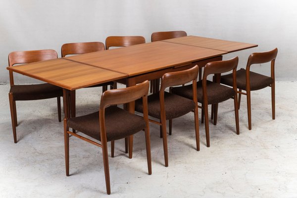 Danish Extendable Teak No. 254 Dining Table by Niels Otto Møller for J.L. Møllers, 1960s-ZZH-705798