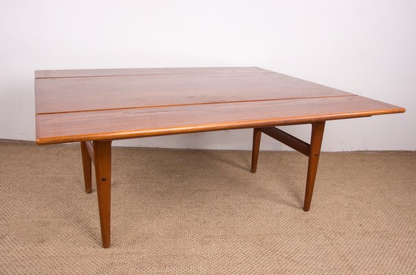 Danish Extendable Transformable Teak Dining Table, 1960s-EMB-1806338