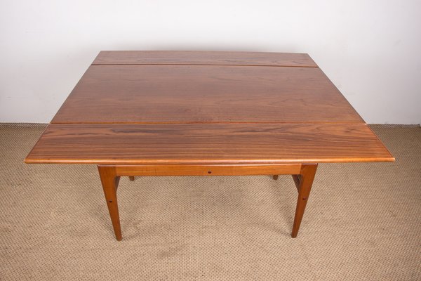 Danish Extendable Transformable Teak Dining Table, 1960s-EMB-1806338