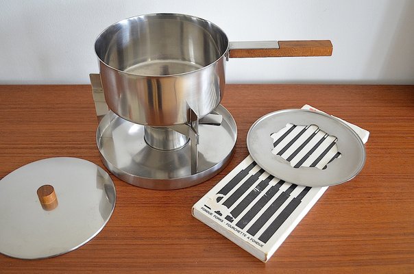 Danish Fondue Set by Peter Holmblad for Stelton, Set of 7-OV-1752184