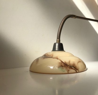 Danish Functionalist Wall Light in Brass & Marble Glass by Th. Valentiner, 1950s-LCR-741414