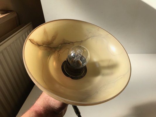 Danish Functionalist Wall Light in Brass & Marble Glass by Th. Valentiner, 1950s-LCR-741414