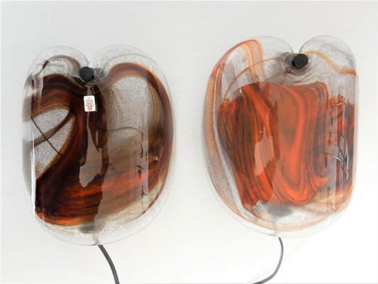 Danish Glass Sconces by Per Lütken for Holmegaard, 1970s, Set of 2-NV-595267