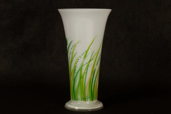 Danish Glass Vase by Ole Kortzau for Holmegaard, 1978-WIX-570799