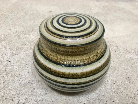 Danish Glazed Ceramic Art Pot with Lid from Søholm Stoneware, 1960s-JP-766755