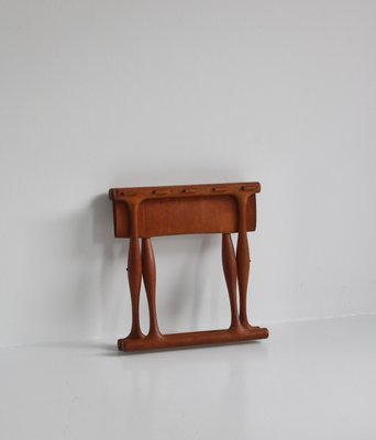 Danish Gold Hill Stool in Oak and Saddle Leather by Poul Hundevad, 1960s-WRF-999883