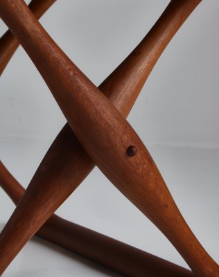 Danish Gold Hill Stool in Oak and Saddle Leather by Poul Hundevad, 1960s-WRF-999883