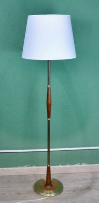 Danish Gold Metal Floor Lamp, 1960s-ROJ-1400956