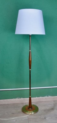 Danish Gold Metal Floor Lamp, 1960s-ROJ-1400956