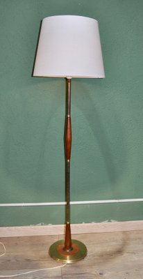 Danish Gold Metal Floor Lamp, 1960s-ROJ-1400956