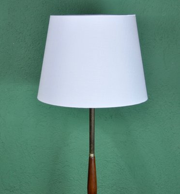 Danish Gold Metal Floor Lamp, 1960s-ROJ-1400956