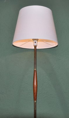 Danish Gold Metal Floor Lamp, 1960s-ROJ-1400956