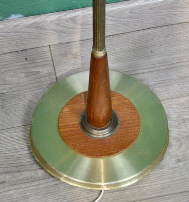 Danish Gold Metal Floor Lamp, 1960s-ROJ-1400956