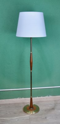 Danish Gold Metal Floor Lamp, 1960s-ROJ-1400956