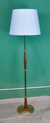 Danish Gold Metal Floor Lamp, 1960s-ROJ-1400956