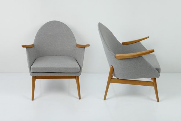 Danish Gray Armchairs, 1960s, Set of 2-HDN-1732843