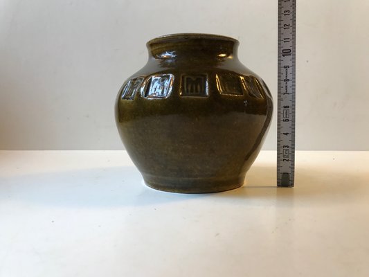 Danish Green Glazed Stoneware Vase by Christian Ulrik Bertelsen, 1970s-LCR-666222