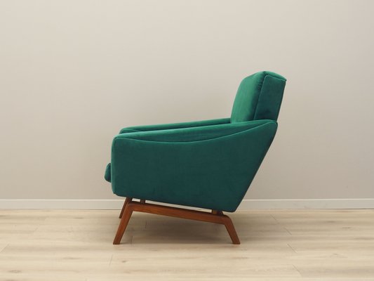 Danish Green Solid Wood Armchair, 1970s-VND-1285434