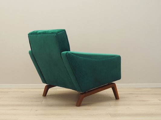 Danish Green Solid Wood Armchair, 1970s-VND-1285434