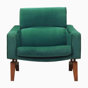 Danish Green Solid Wood Armchair, 1970s-VND-1285434