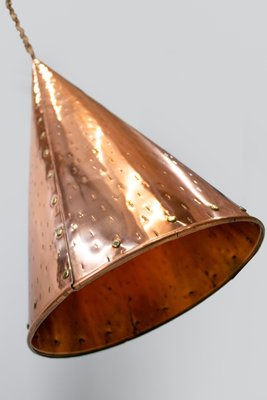 Danish Hammered Copper Cone Pendant Lamps by E. S. Horn Aalestrup, 1950s, Set of 2-DEK-935082