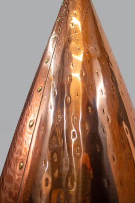 Danish Hammered Copper Cone Pendant Lamps by E. S. Horn Aalestrup, 1950s, Set of 2-DEK-935082