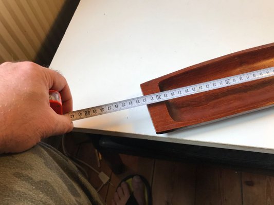 Danish Hand-Carved Oblong Tray in Teak, 1960s-LCR-742036