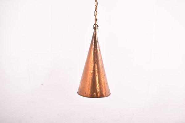 Danish Hand-Hammered Copper Pendant Lamp by E.S Horn Aalestrup, 1950s-XWB-861754