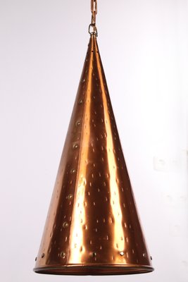 Danish Hand-Hammered Copper Pendant Lamp from E. S. Horn Aalestrup, 1950s-EZZ-904346