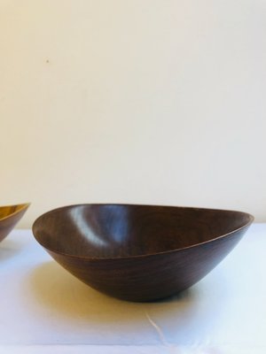 Danish Handmade Teak Bowls, 1960s, Set of 3-RZY-605879