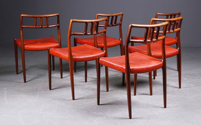 Danish Hardwood Dining Chairs Model 79 by Niels Otto (N. O.) Møller, Set of 6-AX-1186353