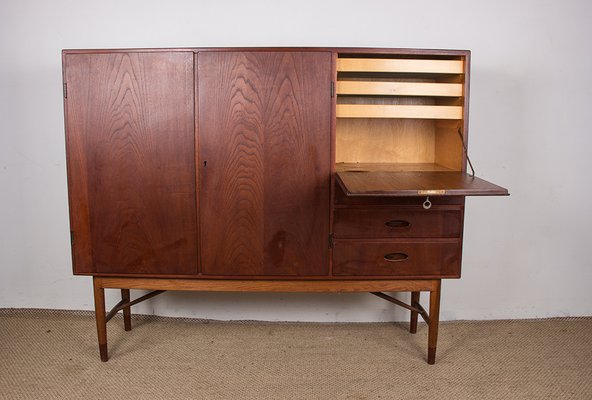 Danish Highboard in Teak by Kurt Ostervig for Randers Mobelfabrik, 1960s-EMB-2027067