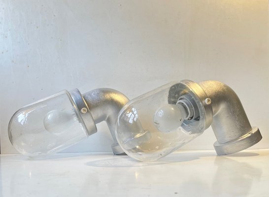 Danish Industrial Outdoor Pipe Wall Sconces by LB Lyskær, 1970s, Set of 2-LCR-1453983