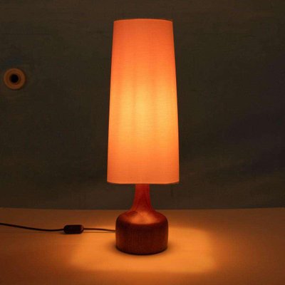 Danish Japandi Design Table Lamp in Teak, 1960s-HGA-2022433