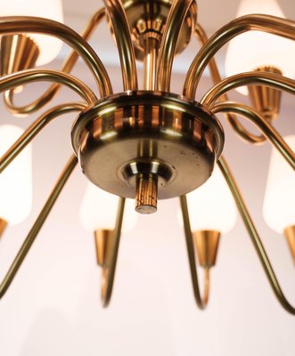 Danish Lamp with Arms of Brass and Glass, 1950s-UY-1000690