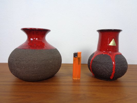 Danish Lava Ceramic Vases by Lehmann, 1960s, Set of 2-RDW-1766171