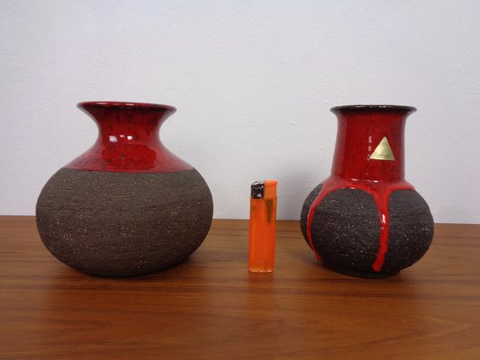 Danish Lava Ceramic Vases by Lehmann, 1960s, Set of 2-RDW-1766171