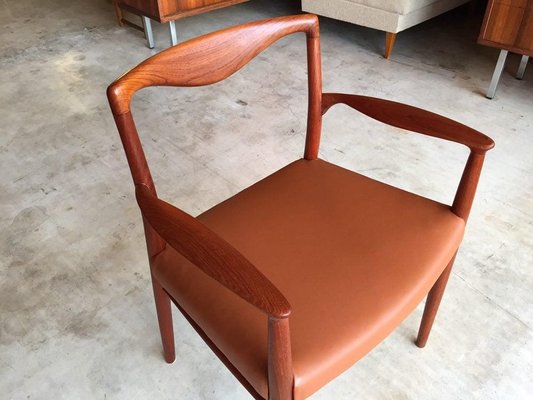 Danish Leather Desk Chair by Kai Lyngfeldt Larsen, 1960s-WSA-831429