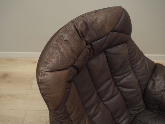 Danish Leather Swivel Armchair by H.W. Klein for Bramin, 1960s-VND-1757991