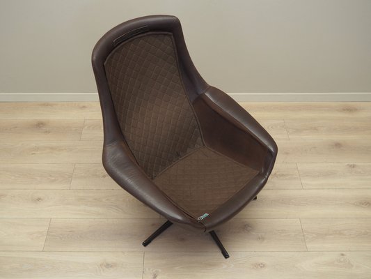 Danish Leather Swivel Armchair by H.W. Klein for Bramin, 1960s-VND-1757991