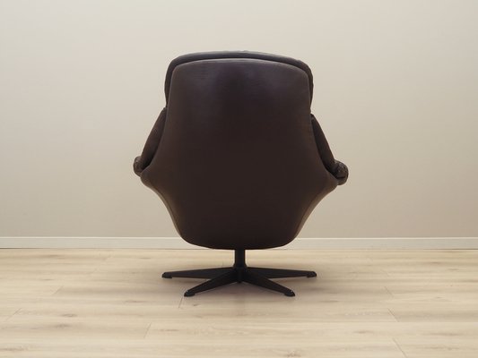 Danish Leather Swivel Armchair by H.W. Klein for Bramin, 1960s-VND-1755772