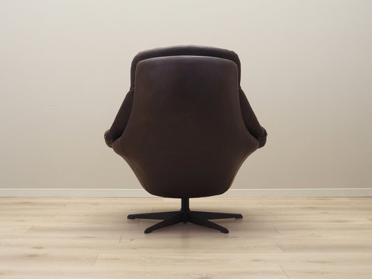 Danish Leather Swivel Armchair by H.W. Klein for Bramin, 1960s-VND-1757991