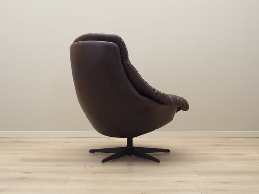 Danish Leather Swivel Armchair by H.W. Klein for Bramin, 1960s-VND-1757991