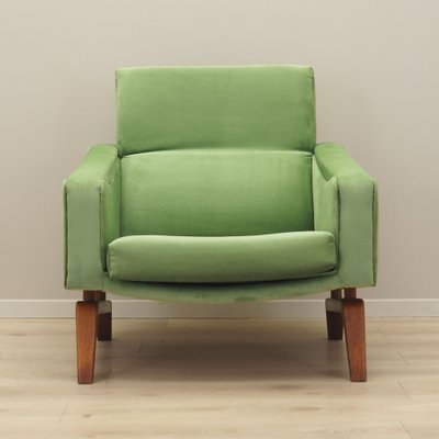 Danish Light Green Solid Wood Armchair, 1970s-VND-1285435