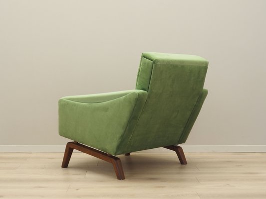 Danish Light Green Solid Wood Armchair, 1970s-VND-1285435