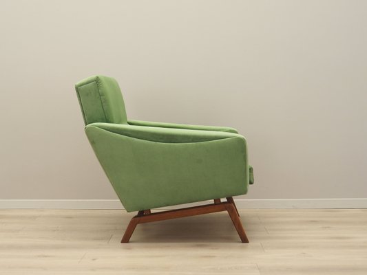 Danish Light Green Solid Wood Armchair, 1970s-VND-1285435