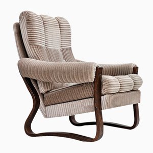 Danish Lounge Chair in Corduroy, 1970s-TMW-1779459