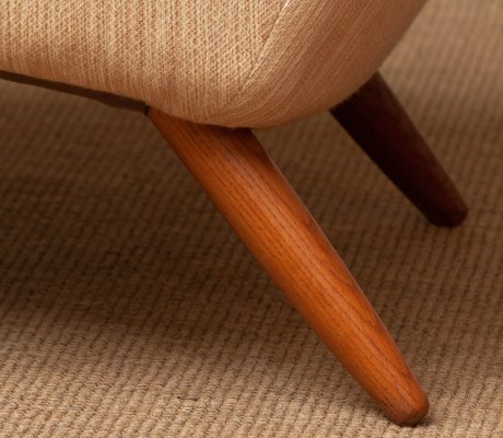 Danish Lounge Chair in Wool and Oak by Leif Hansen for Kronen, 1960s-JE-1260817